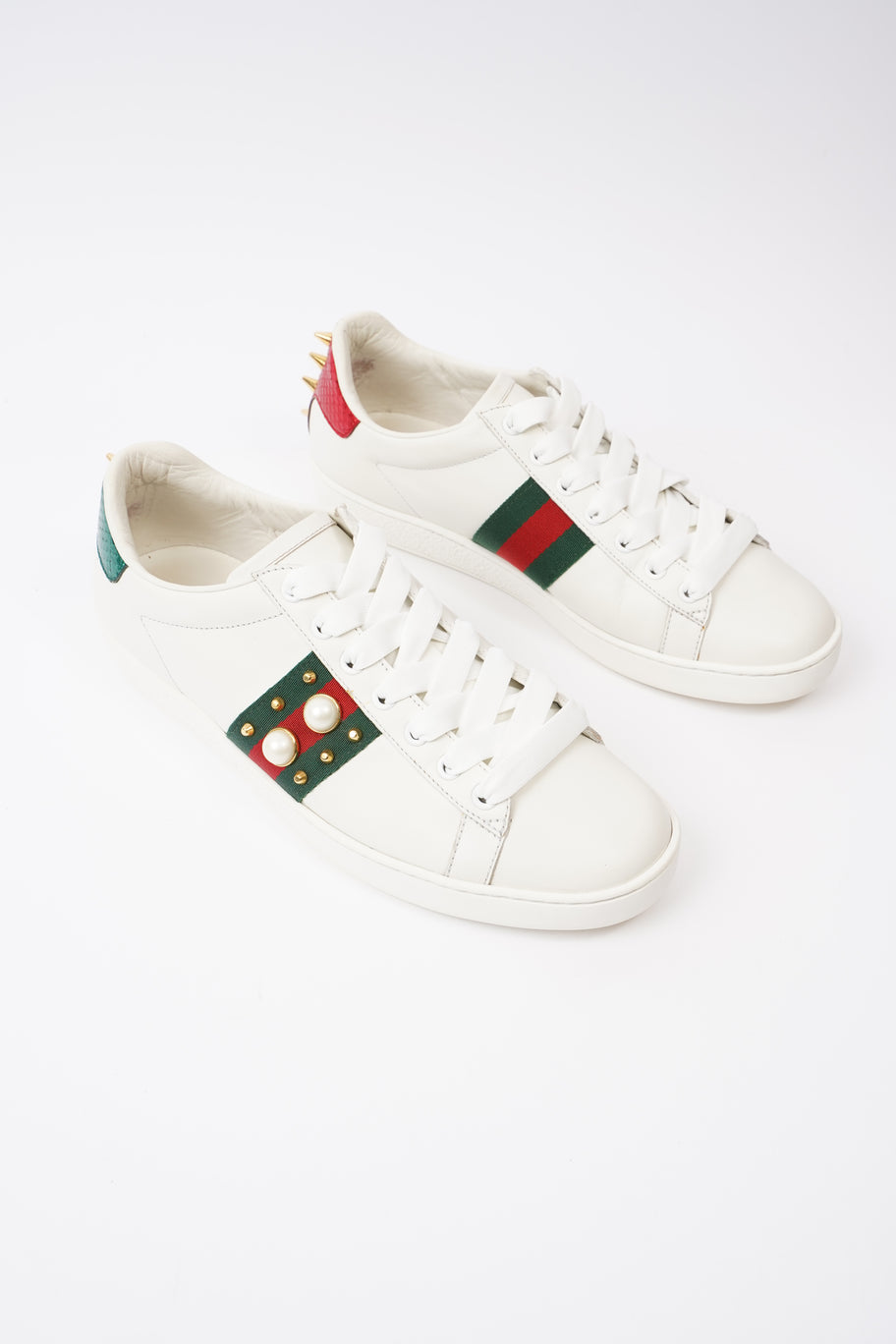 Gucci Ace Studded  White  / Green / Red Leather EU 39 UK 6 Image 2