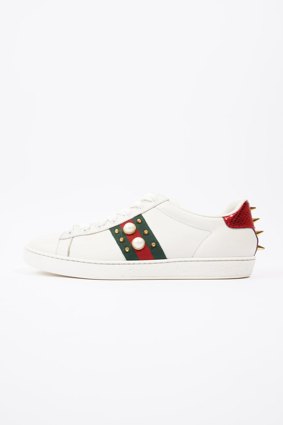 Gucci Ace Studded  White  / Green / Red Leather EU 39 UK 6 Image 5