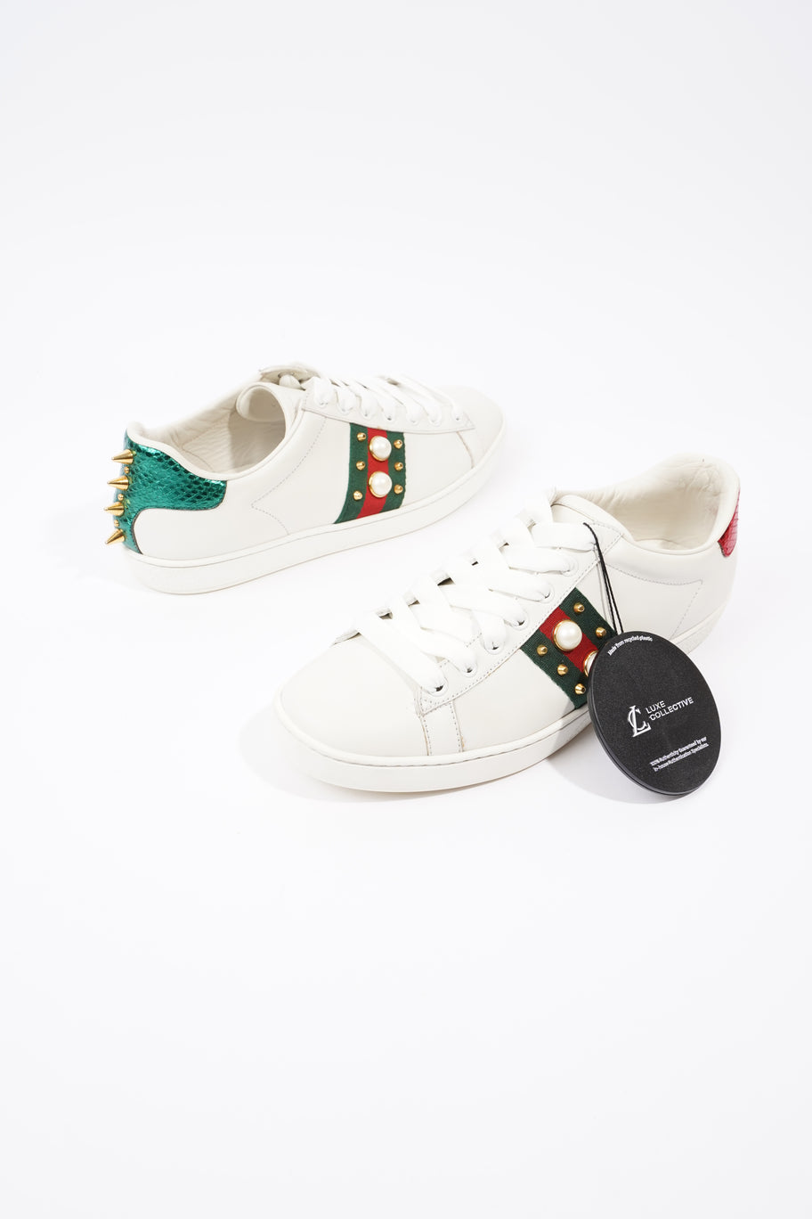 Gucci Ace Studded  White  / Green / Red Leather EU 39 UK 6 Image 9