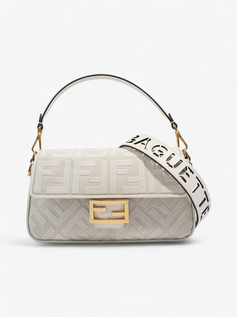  Fendi Baguette White Fabric