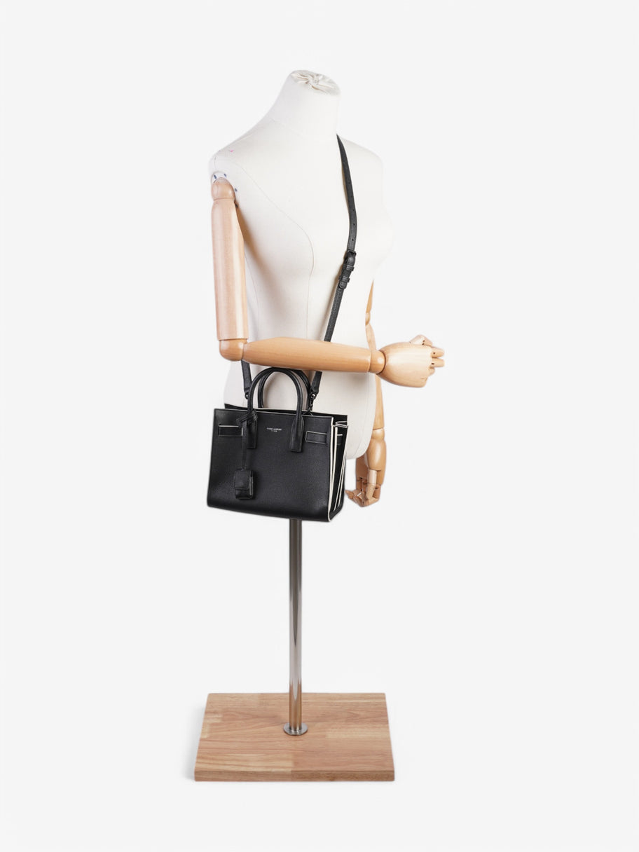 Saint Laurent Sac De Jour Black / White Calfskin Leather Nano Image 2