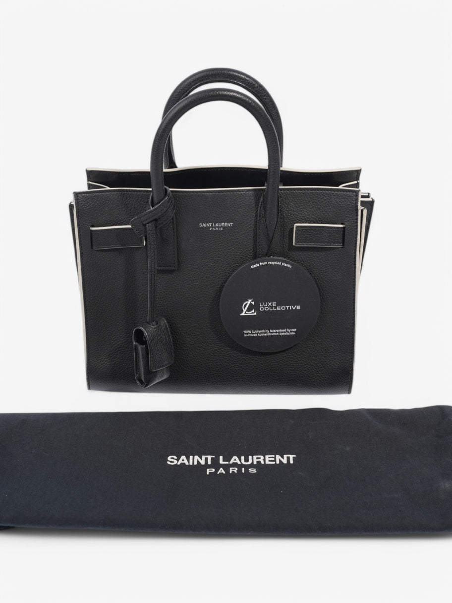 Saint Laurent Sac De Jour Black / White Calfskin Leather Nano Image 8