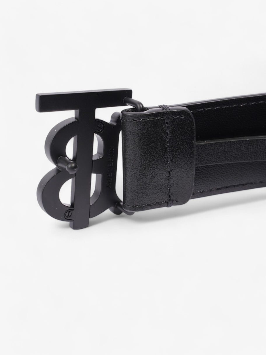 Burberry TB Plaque Belt Black Leather 90cm / 36