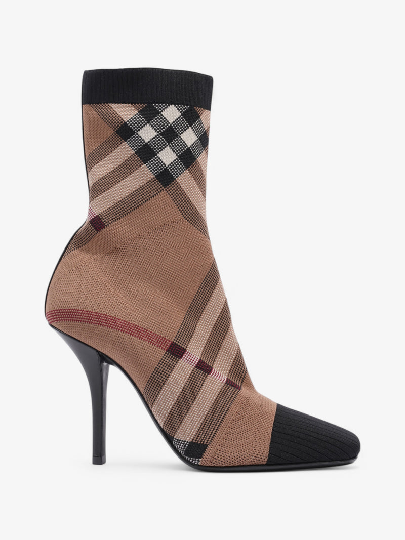  Burberry Ankle Boots 85 Brown / Black / White Cotton EU 38 UK 5
