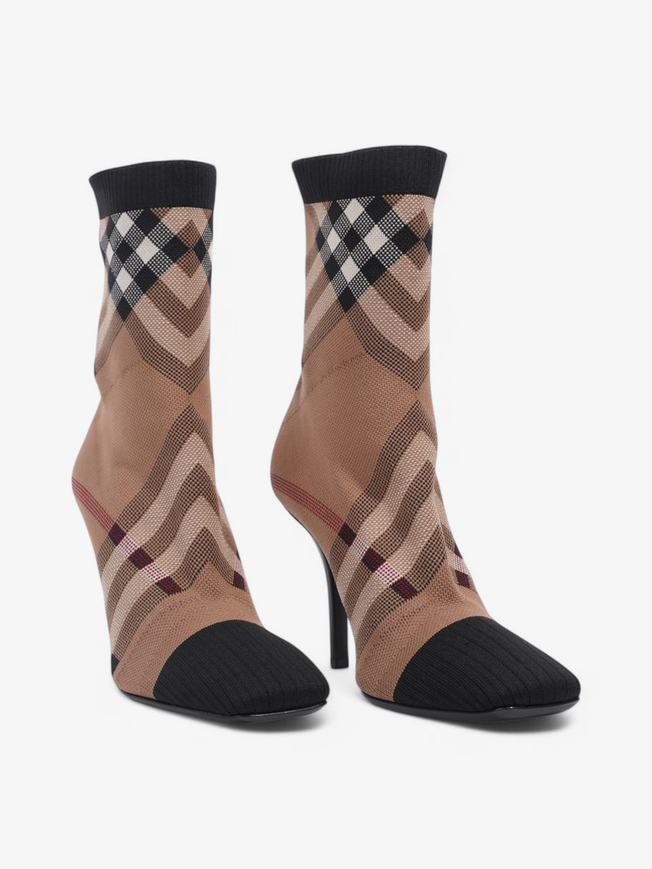 Burberry Ankle Boots 85 Brown / Black / White Cotton EU 38 UK 5 Image 2