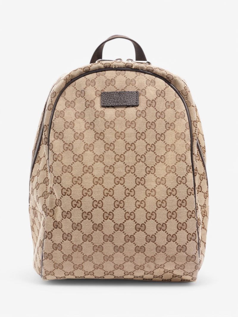  Gucci GG Backpack Beige  / Brown Canvas