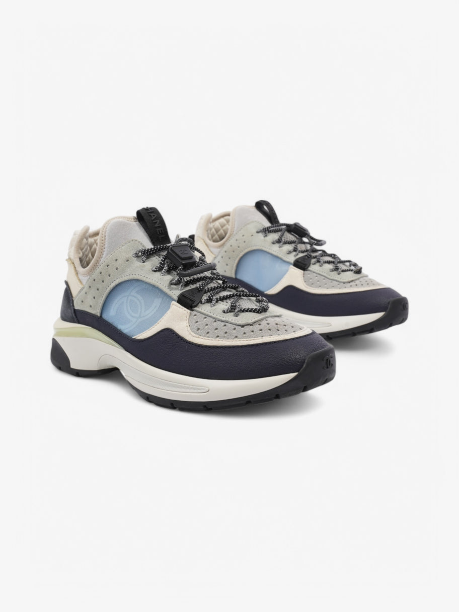 Chanel CC Logo Sneaker Cream / Blue Suede EU 37 UK 4 Image 2
