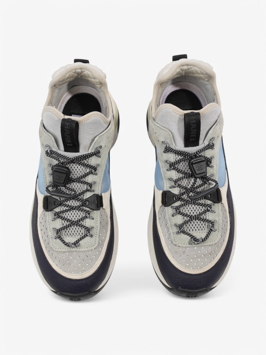 Chanel CC Logo Sneaker Cream / Blue Suede EU 37 UK 4 Image 8