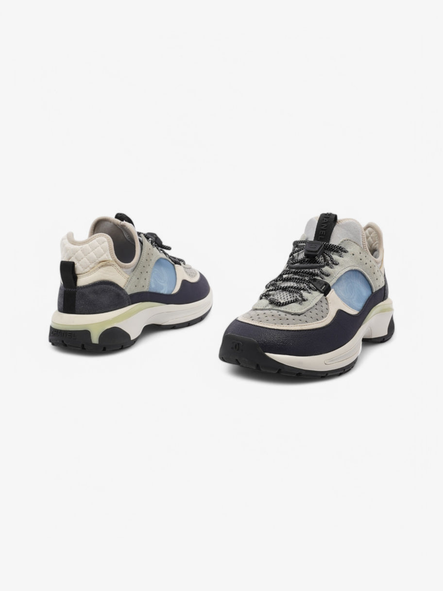 Chanel CC Logo Sneaker Cream / Blue Suede EU 37 UK 4 Image 9
