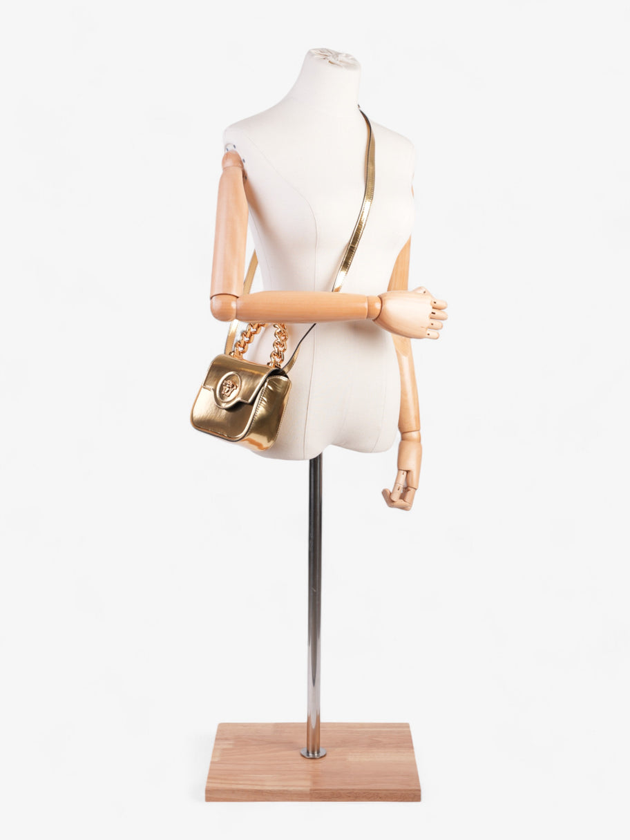Versace La Medusa Gold Patent Leather Mini Image 2