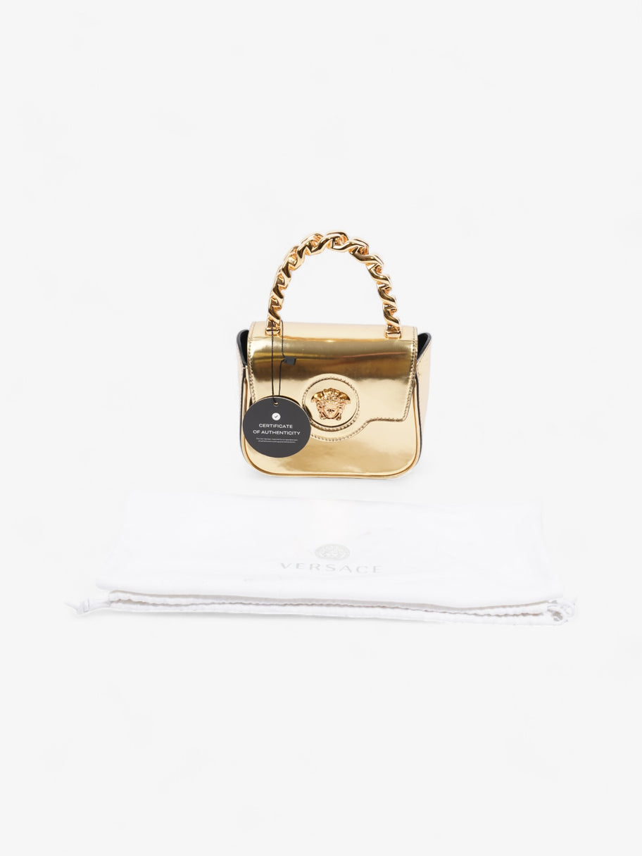 Versace La Medusa Gold Patent Leather Mini Image 9