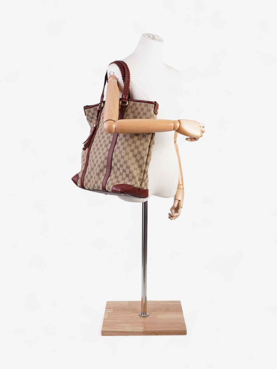 Gucci Tote Bag Beige / Red Canvas Image 2