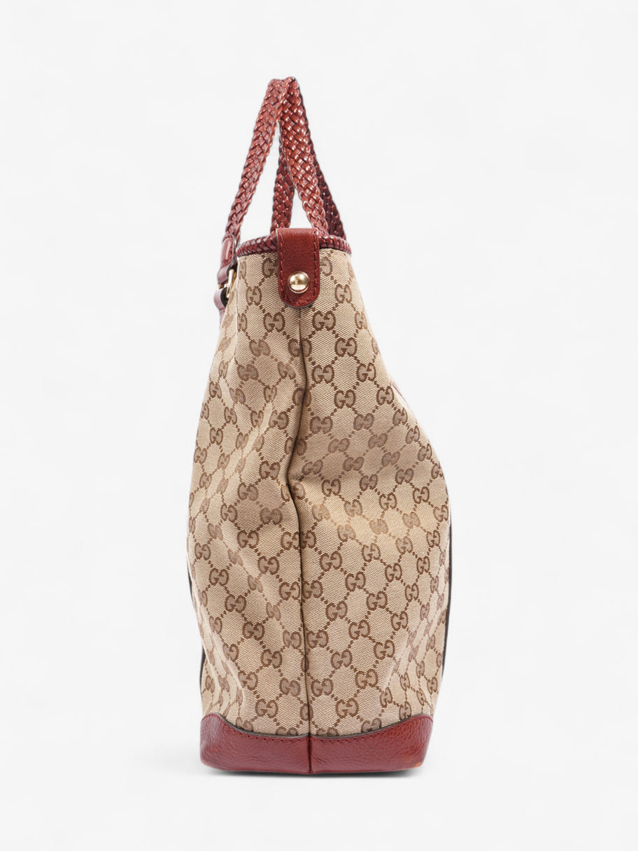 Gucci Tote Bag Beige / Red Canvas Image 3