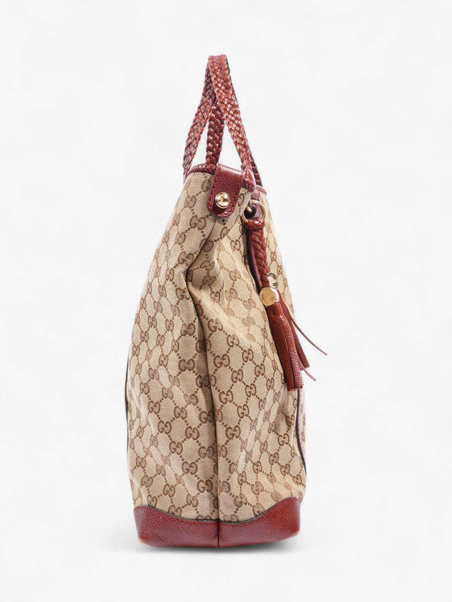 Gucci Tote Bag Beige / Red Canvas Image 5