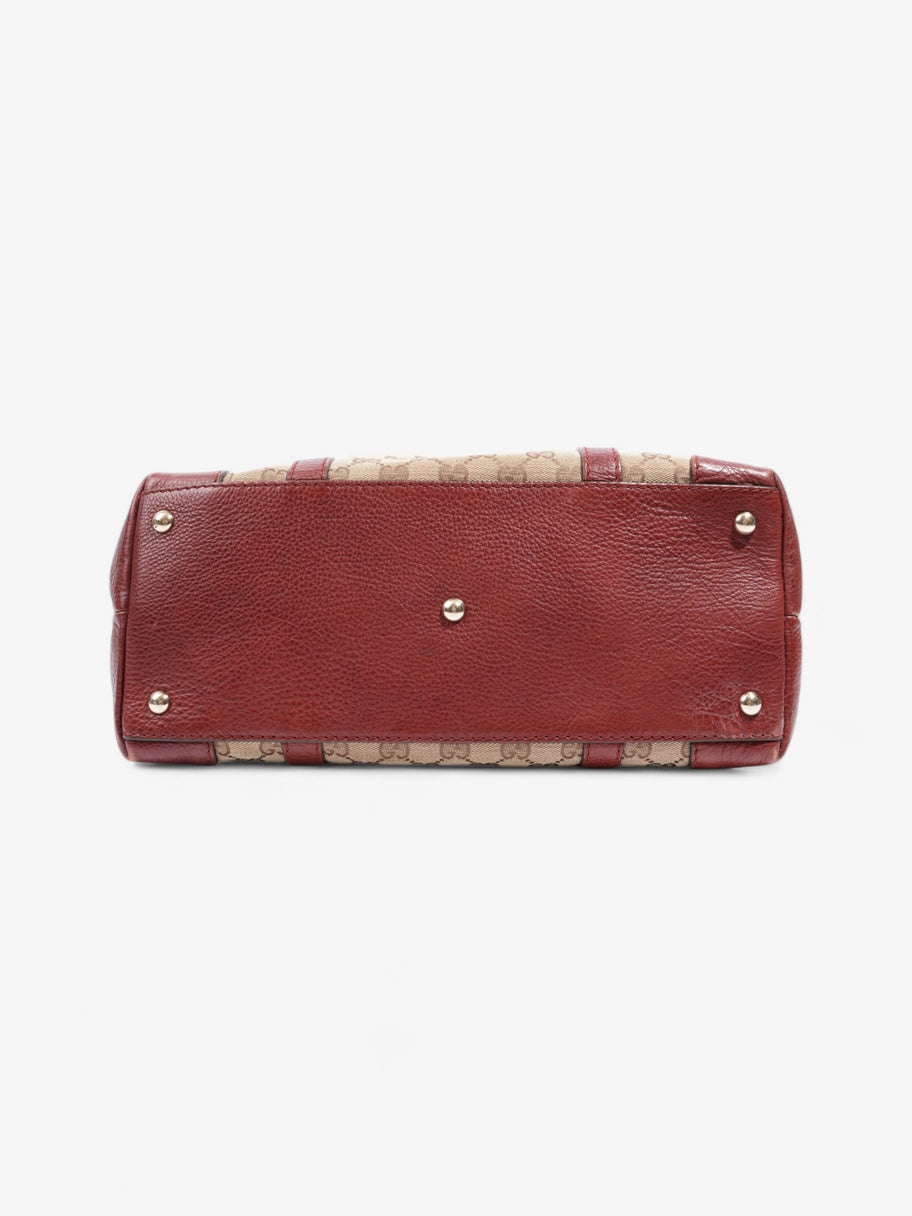Gucci Tote Bag Beige / Red Canvas Image 6