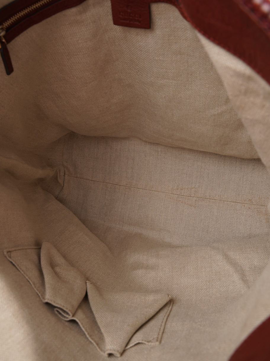 Gucci Tote Bag Beige / Red Canvas Image 8