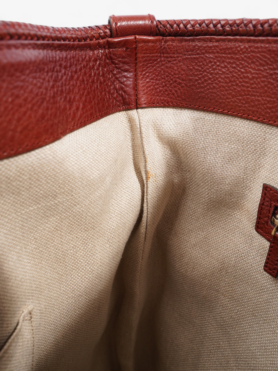 Gucci Tote Bag Beige / Red Canvas Image 9