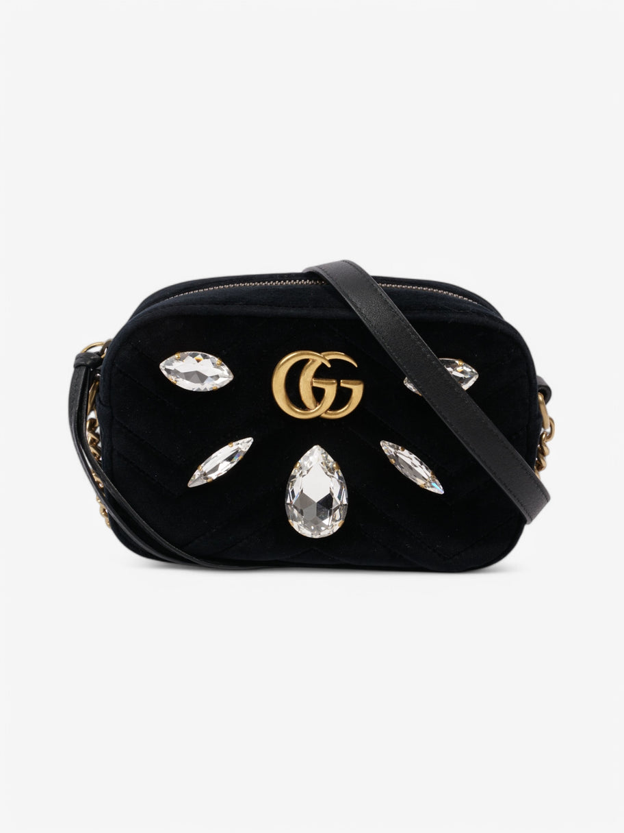 Gucci GG Marmont Crystal Black Velvet Mini Image 1
