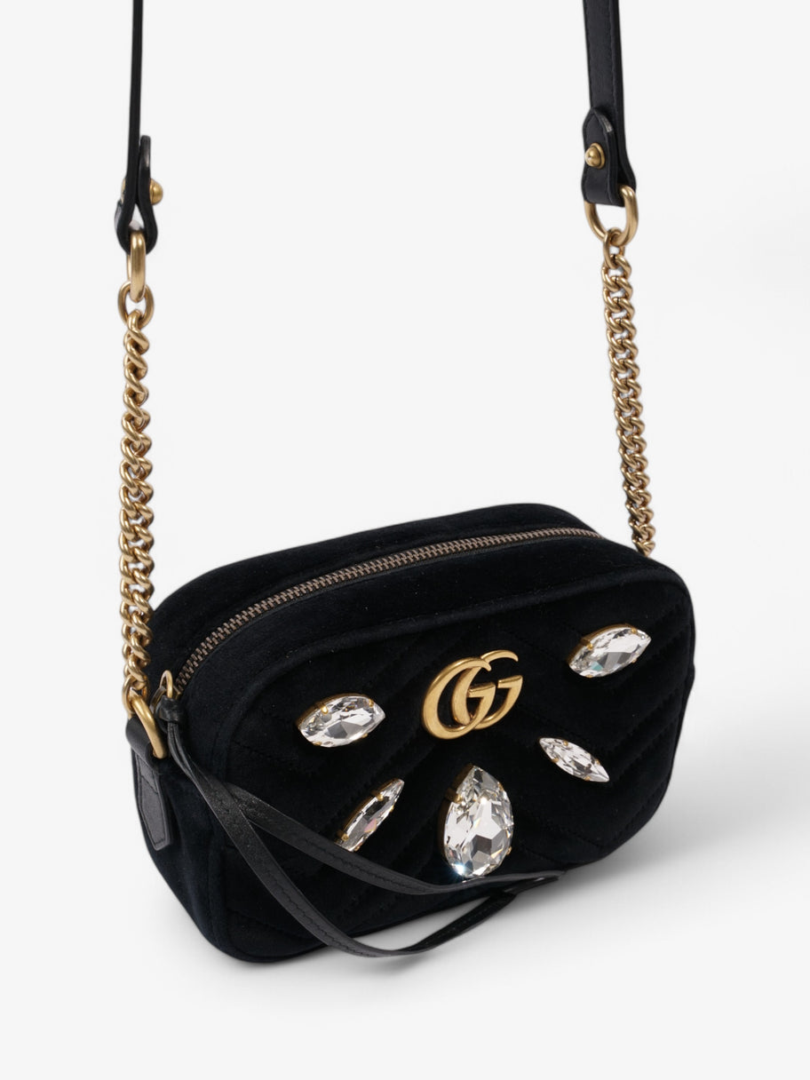 Gucci GG Marmont Crystal Black Velvet Mini Image 7