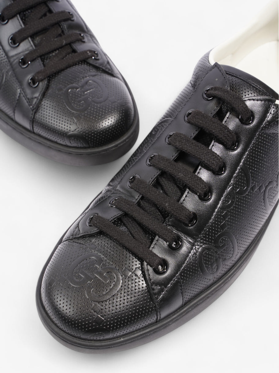 Gucci New Ace Embossed Sneakers Black Embossed Leather EU 42.5 UK 8.5 Image 9