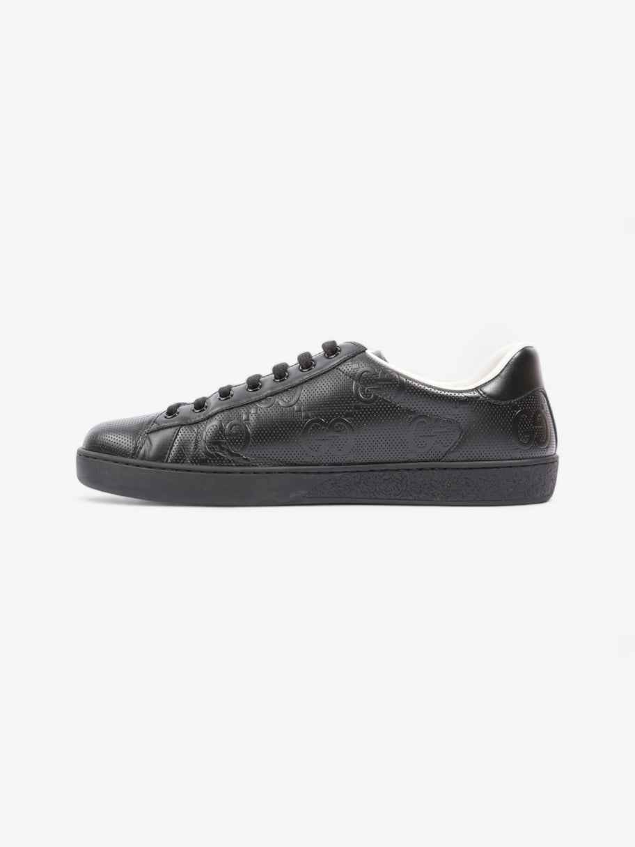 Gucci New Ace Embossed Sneakers Black Embossed Leather EU 42.5 UK 8.5 Image 3