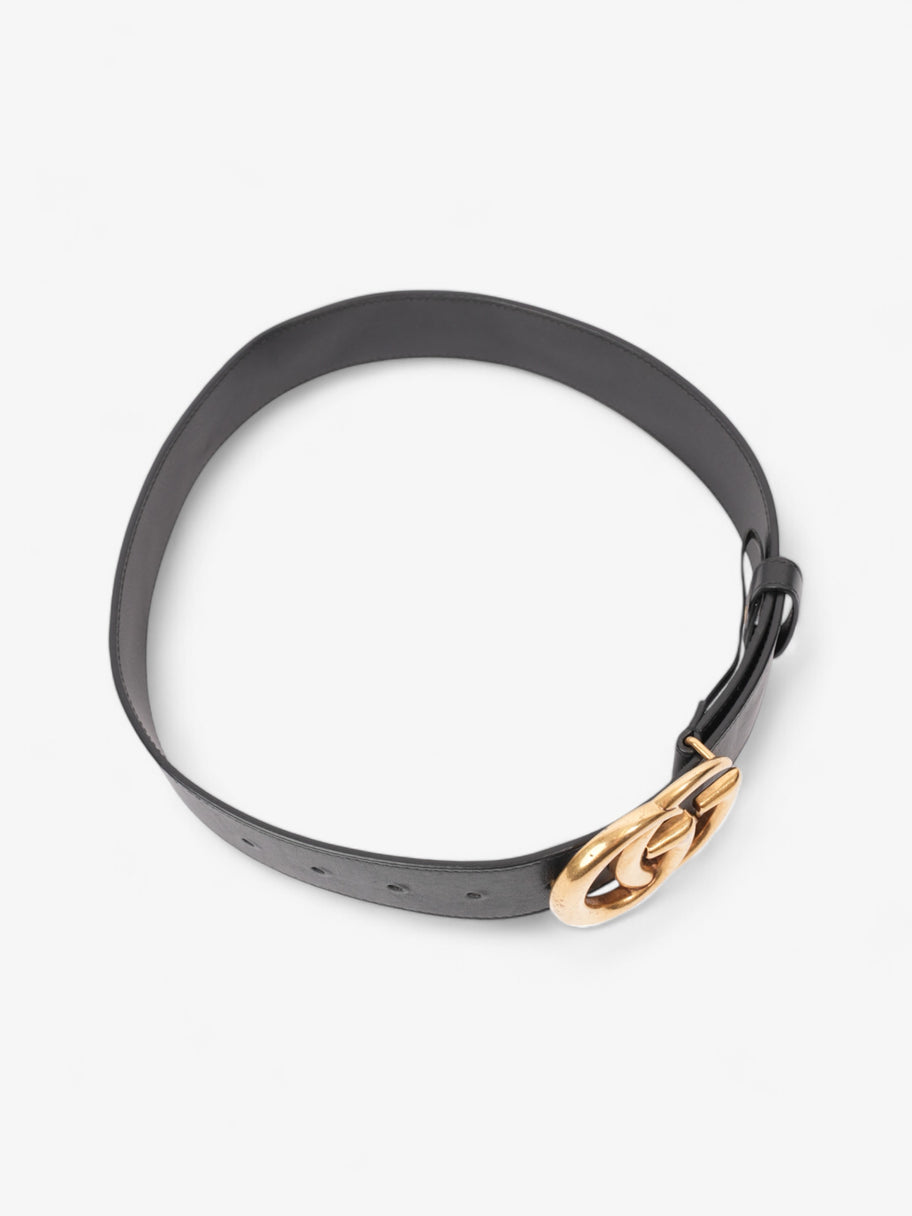 Gucci GG Marmont 2015 Re-Edition Wide Belt Black / Gold Leather 65cm / 26