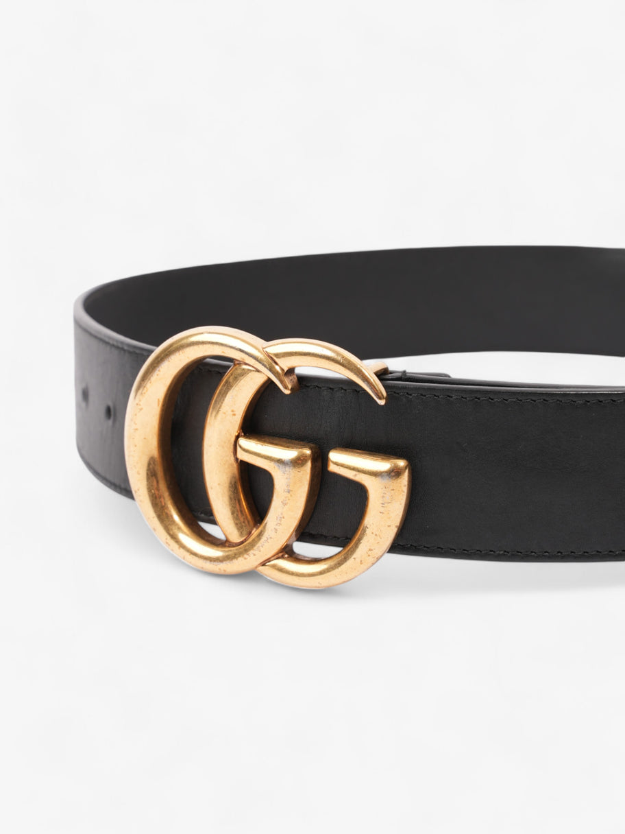 Gucci GG Marmont 2015 Re-Edition Wide Belt Black / Gold Leather 65cm / 26