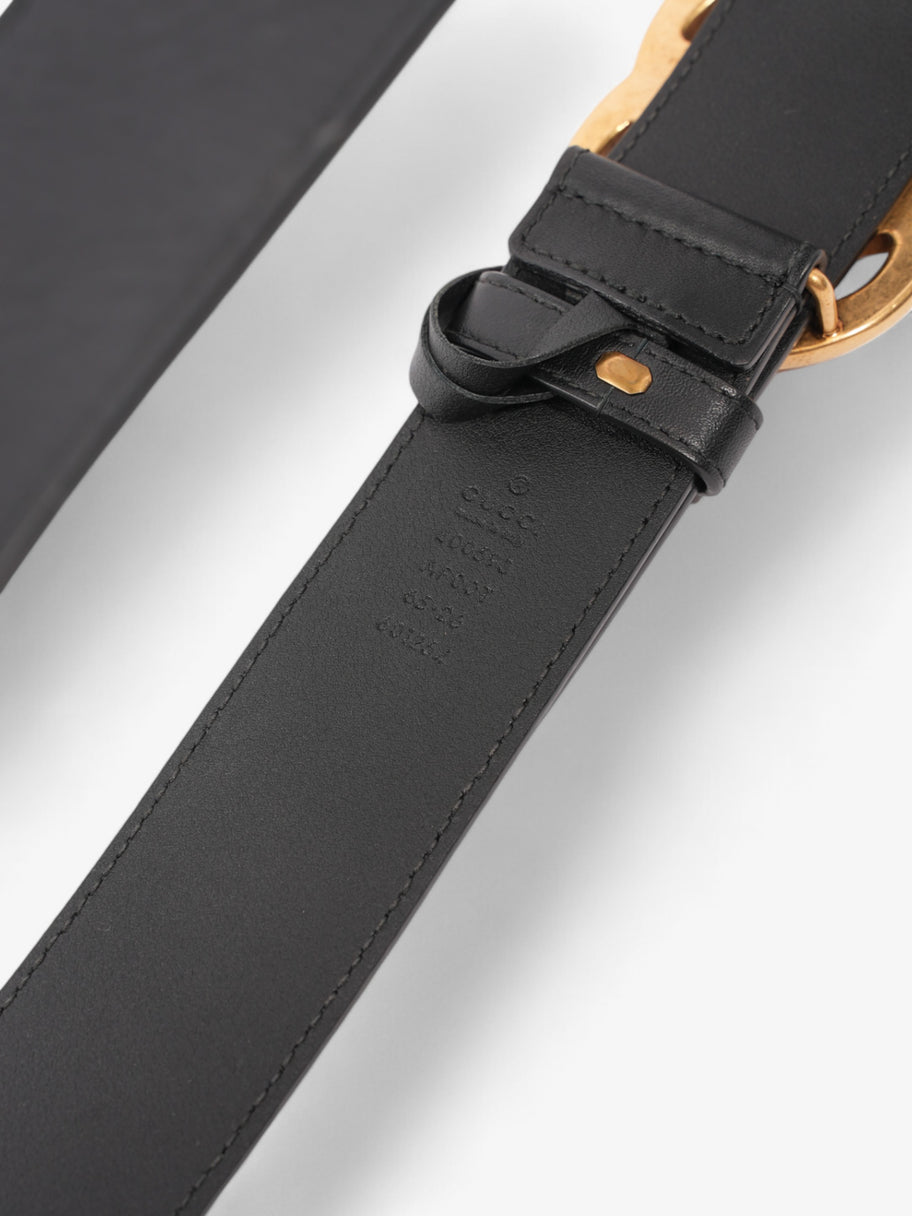 Gucci GG Marmont 2015 Re-Edition Wide Belt Black / Gold Leather 65cm / 26