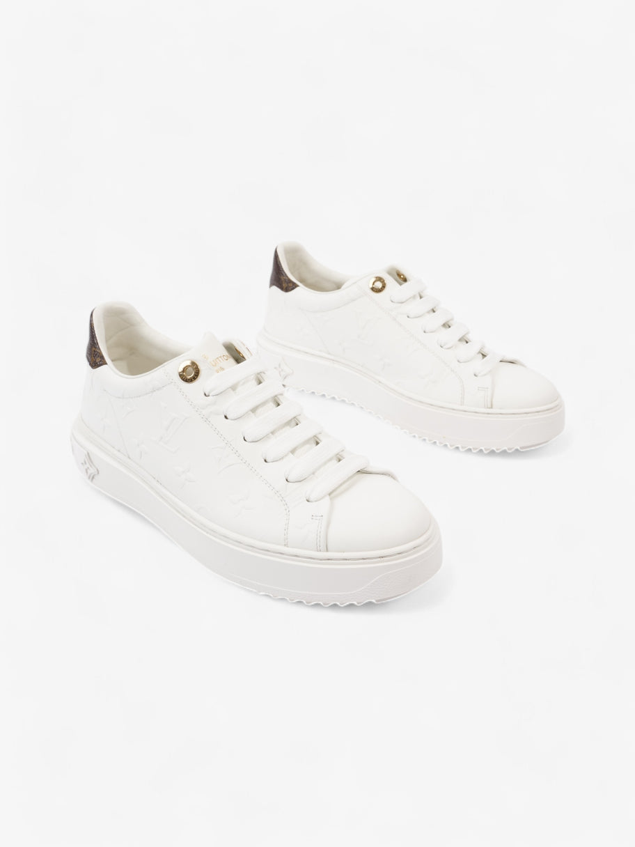 Louis Vuitton Time Out Sneakers White  / Brown Monogram Leather EU 38 UK 5 Image 2