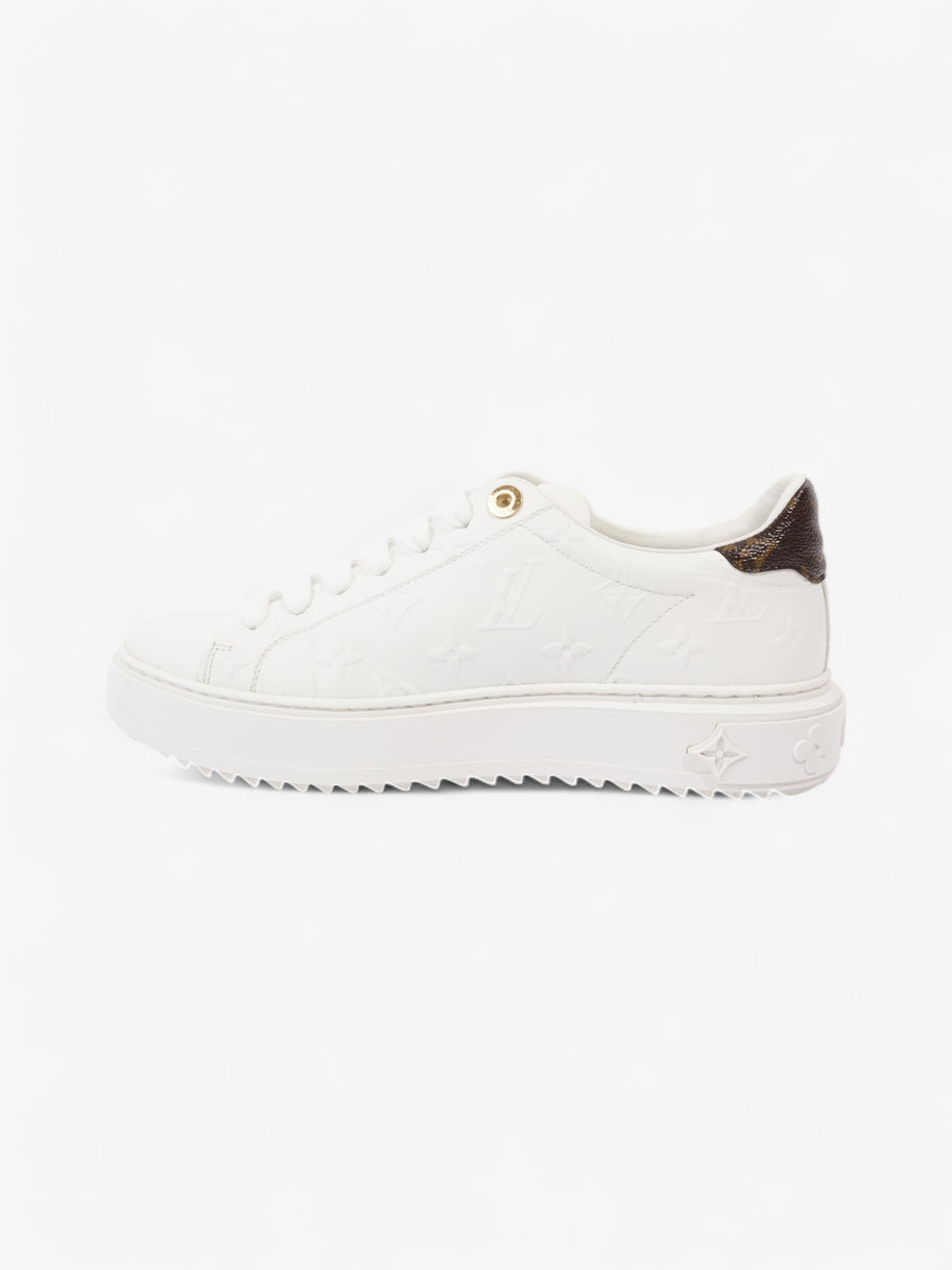 Louis Vuitton Time Out Sneakers White  / Brown Monogram Leather EU 38 UK 5 Image 3