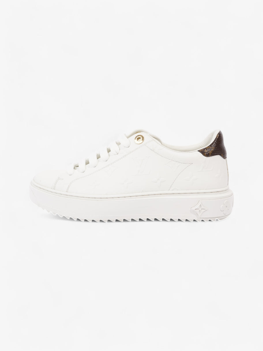 Louis Vuitton Time Out Sneakers White  / Brown Monogram Leather EU 38 UK 5 Image 4
