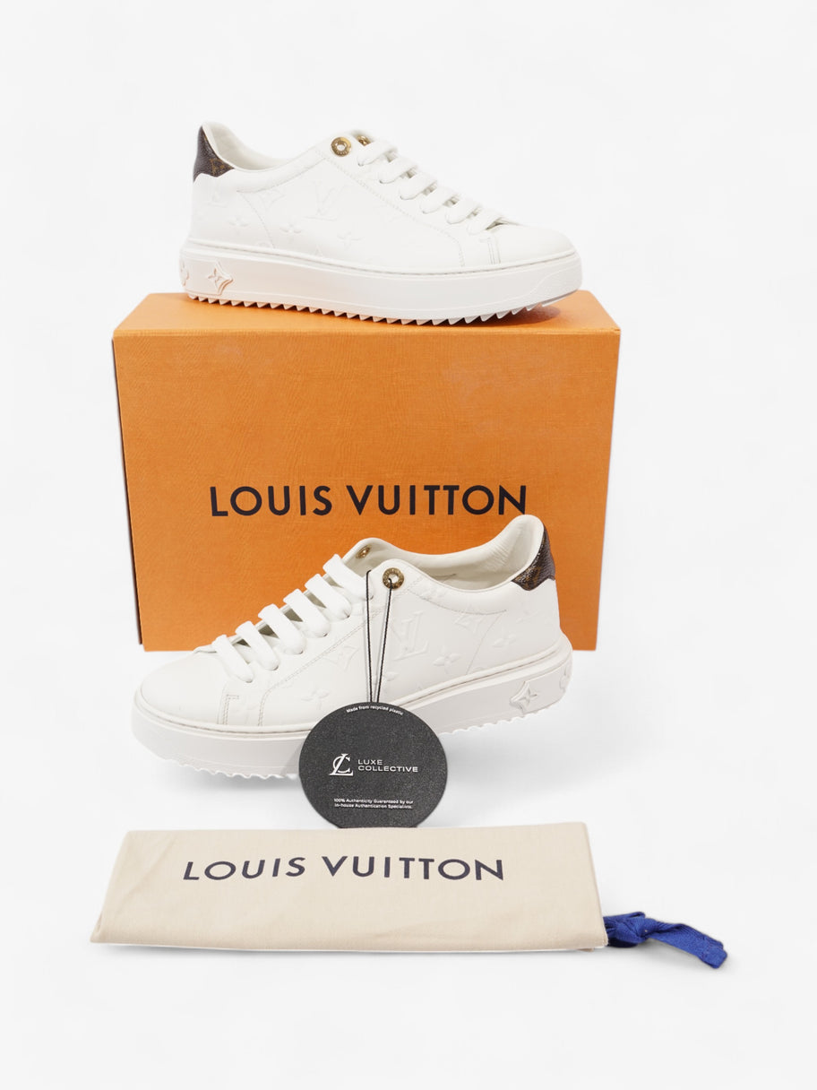 Louis Vuitton Time Out Sneakers White  / Brown Monogram Leather EU 38 UK 5 Image 8
