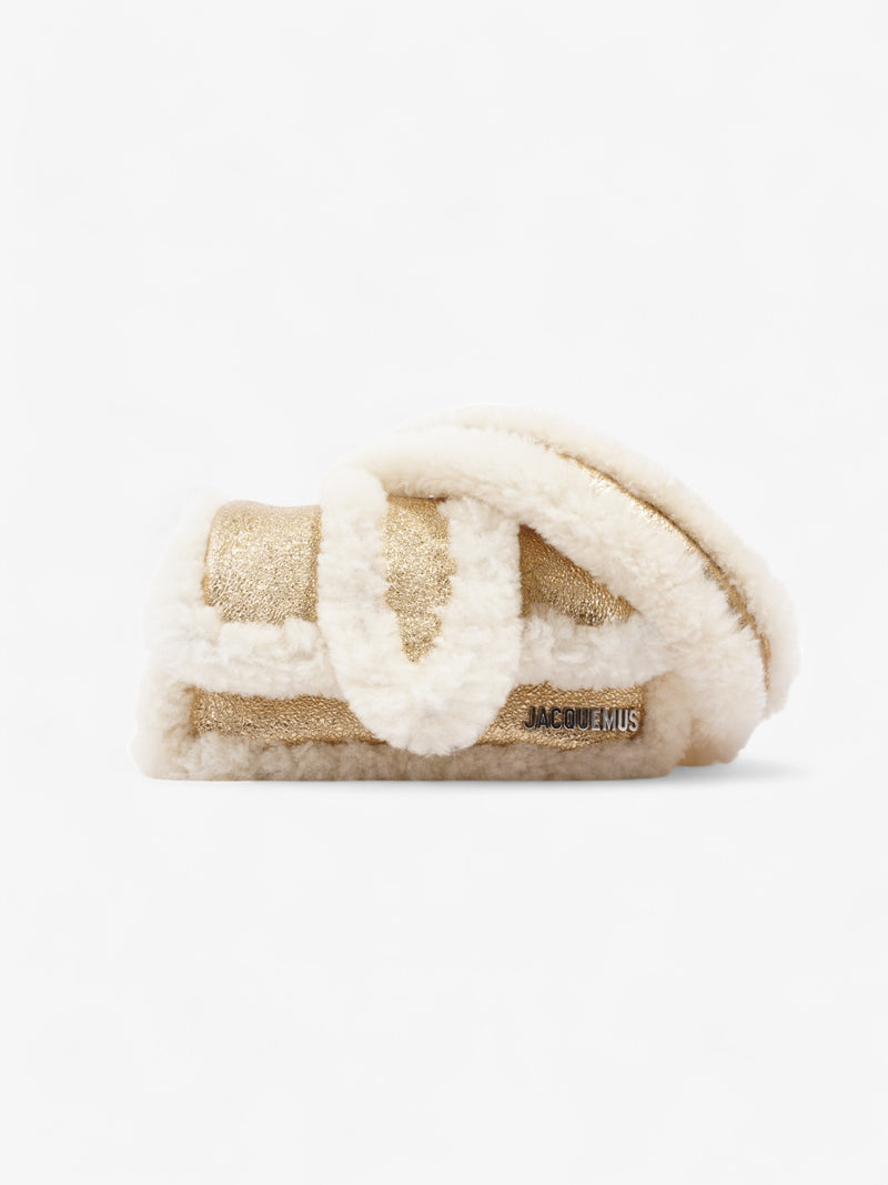  Jacquemus Le Petit Bambimou Doux  Gold / Beige Sheep Skin