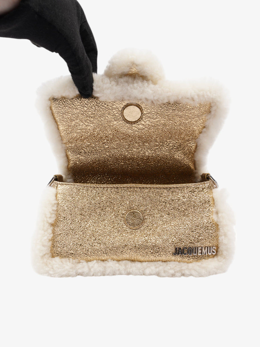 Jacquemus Le Petit Bambimou Doux  Gold / Beige Sheep Skin Image 7