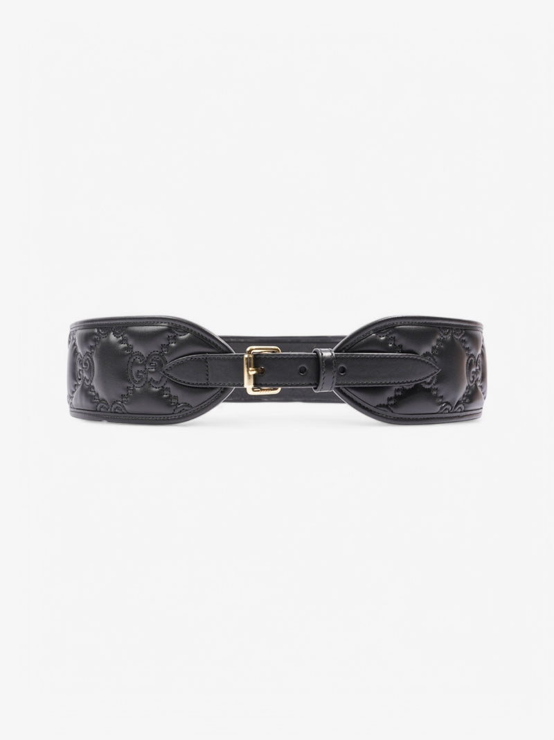 Gucci Waist Belt Black Leather 100cm 40