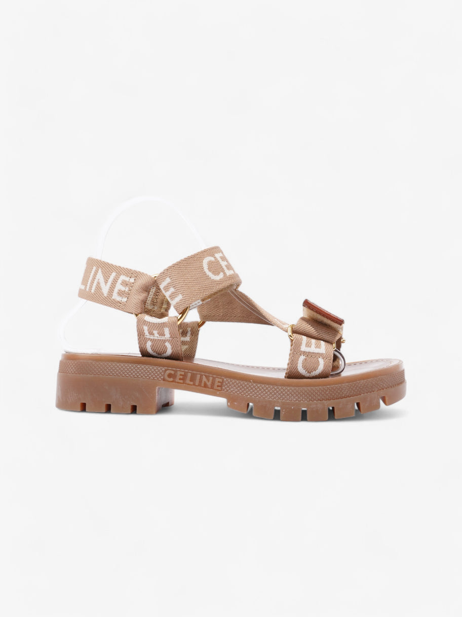 Celine Leo Strappy Sandal Light Beige / White Fabric EU 37 UK 4 Image 2