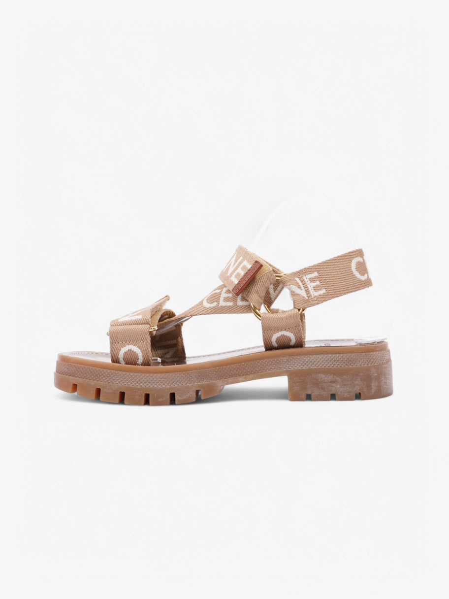 Celine Leo Strappy Sandal Light Beige / White Fabric EU 37 UK 4 Image 3
