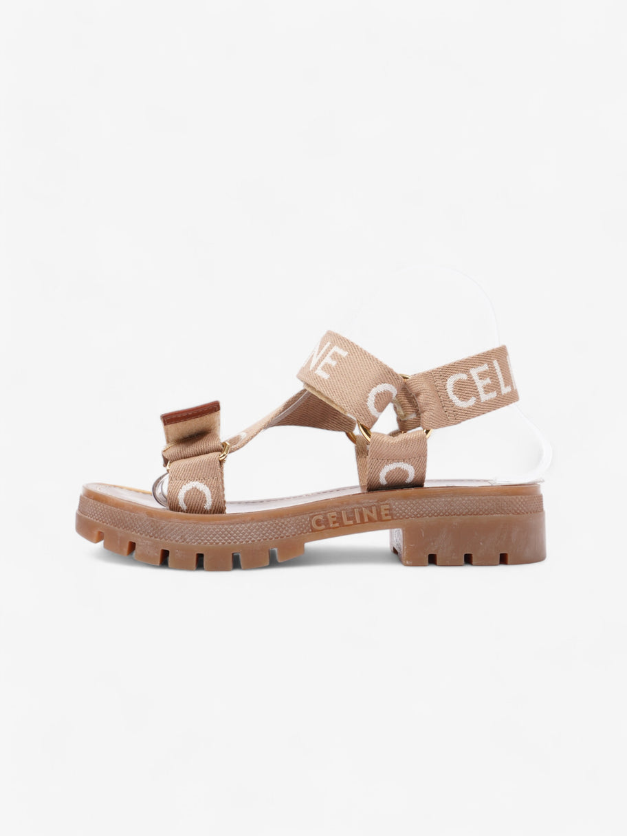 Celine Leo Strappy Sandal Light Beige / White Fabric EU 37 UK 4 Image 6