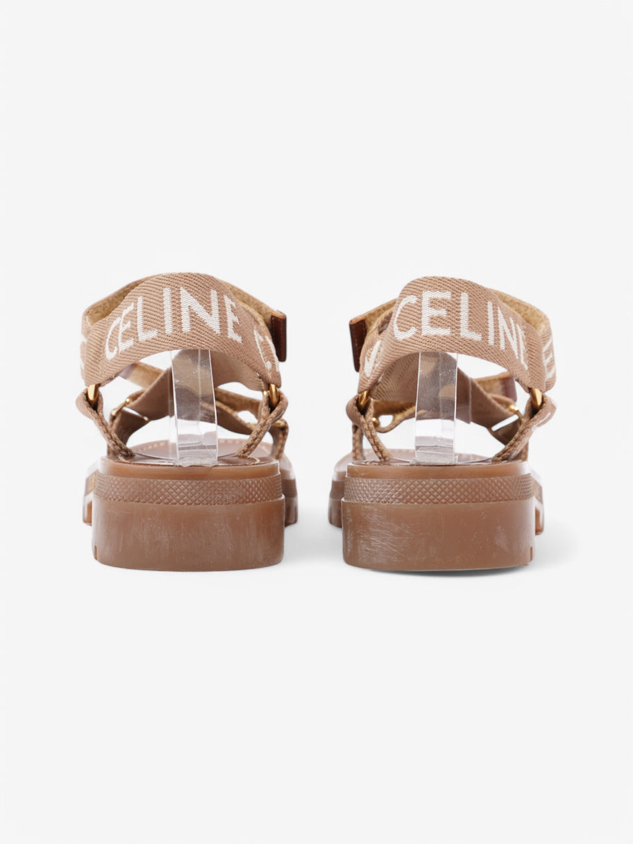 Celine Leo Strappy Sandal Light Beige / White Fabric EU 37 UK 4 Image 5