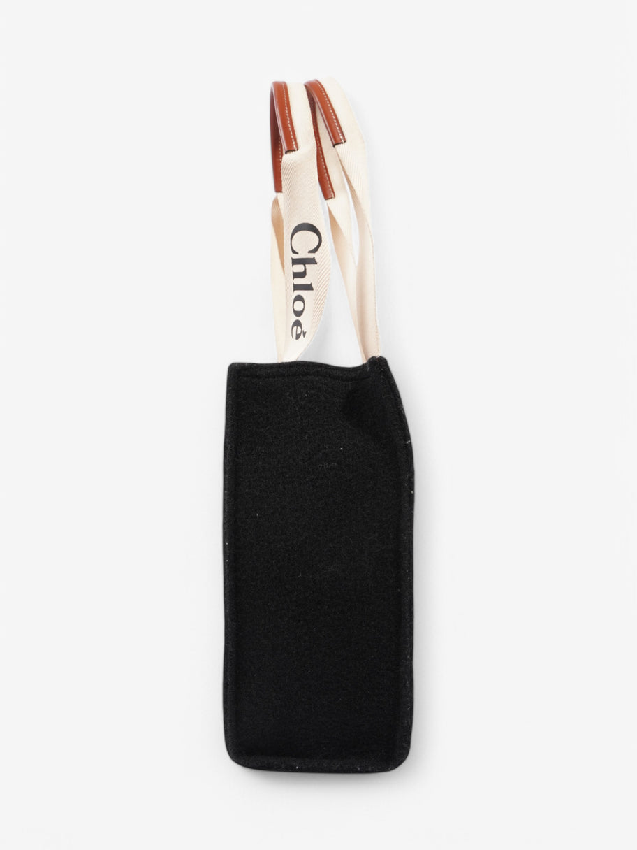 Chloe Woody Tote Black / Beige Wool Medium Image 3