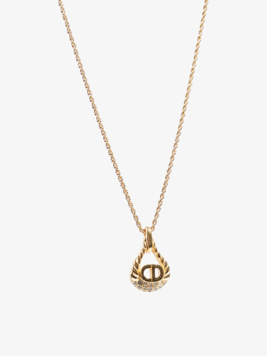 Christian Dior CD Pendant Logo Necklace Gold Base Metal Image 2