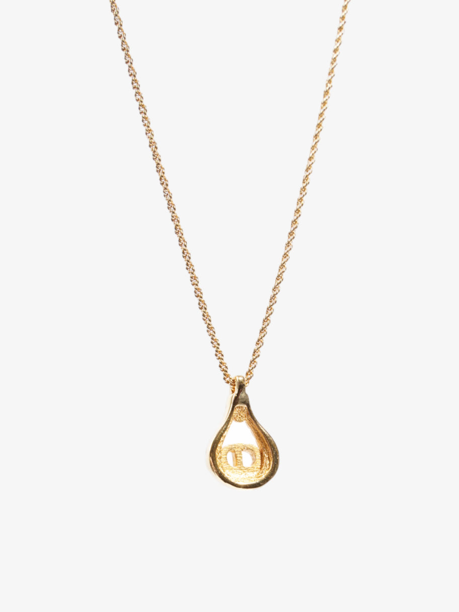 Christian Dior CD Pendant Logo Necklace Gold Base Metal Image 3