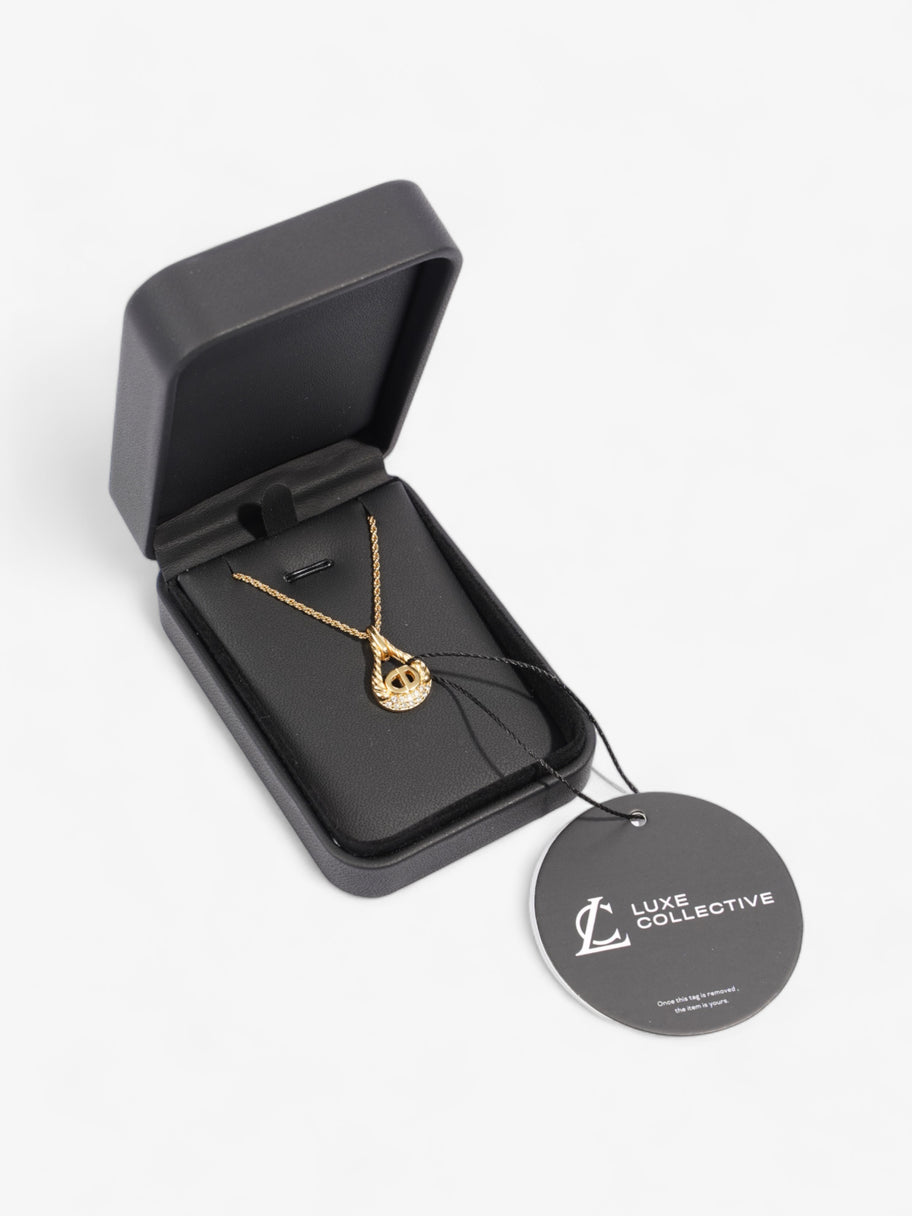 Christian Dior CD Pendant Logo Necklace Gold Base Metal Image 5