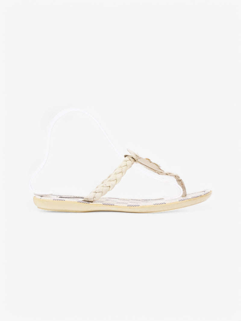  Louis Vuitton Flip Flops Damier Azur Leather EU 38 UK 5