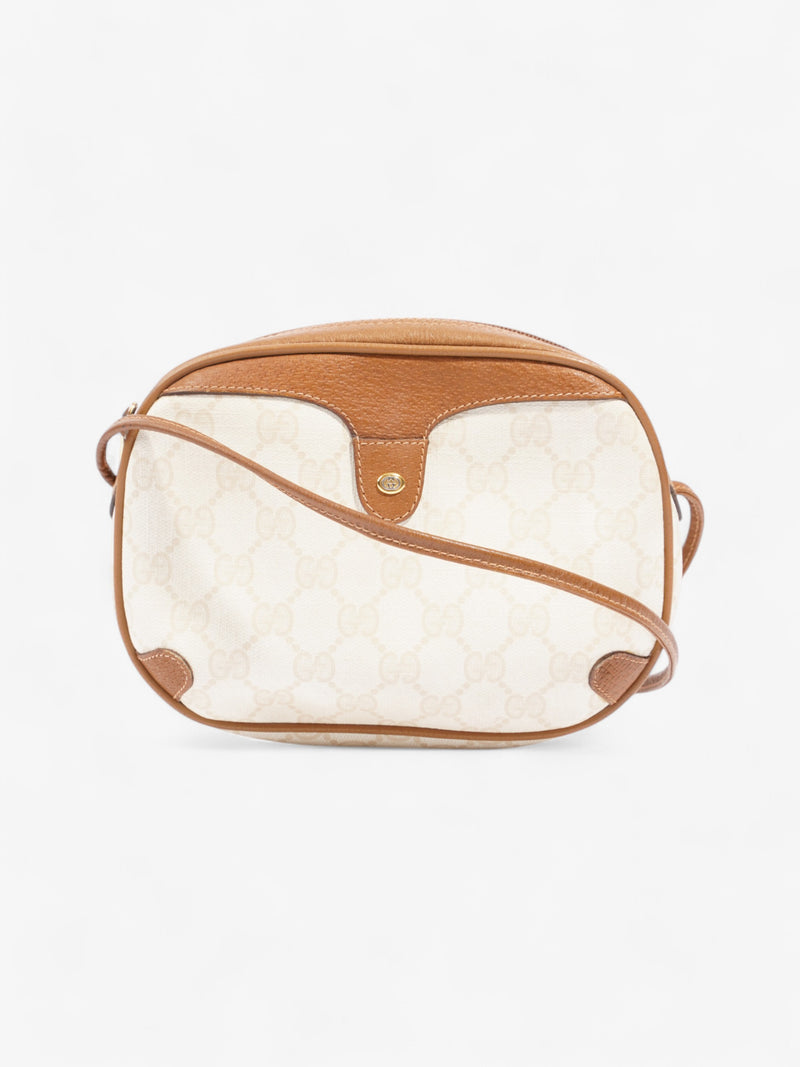  Gucci Vintage GG Camera Bag Tan / Cream Coated Canvas