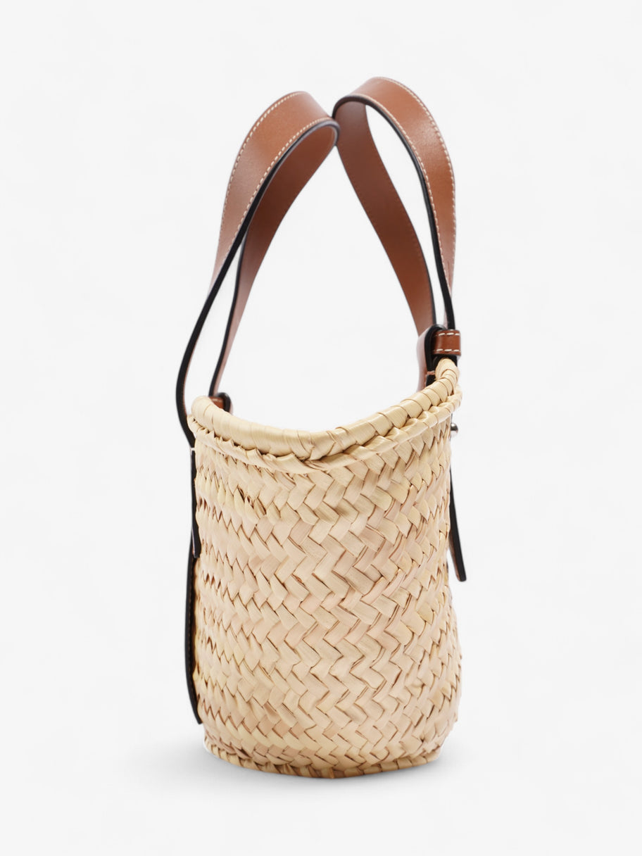 Loewe Basket Bag Natural / Navy Blue Palm Leaves Small Image 3