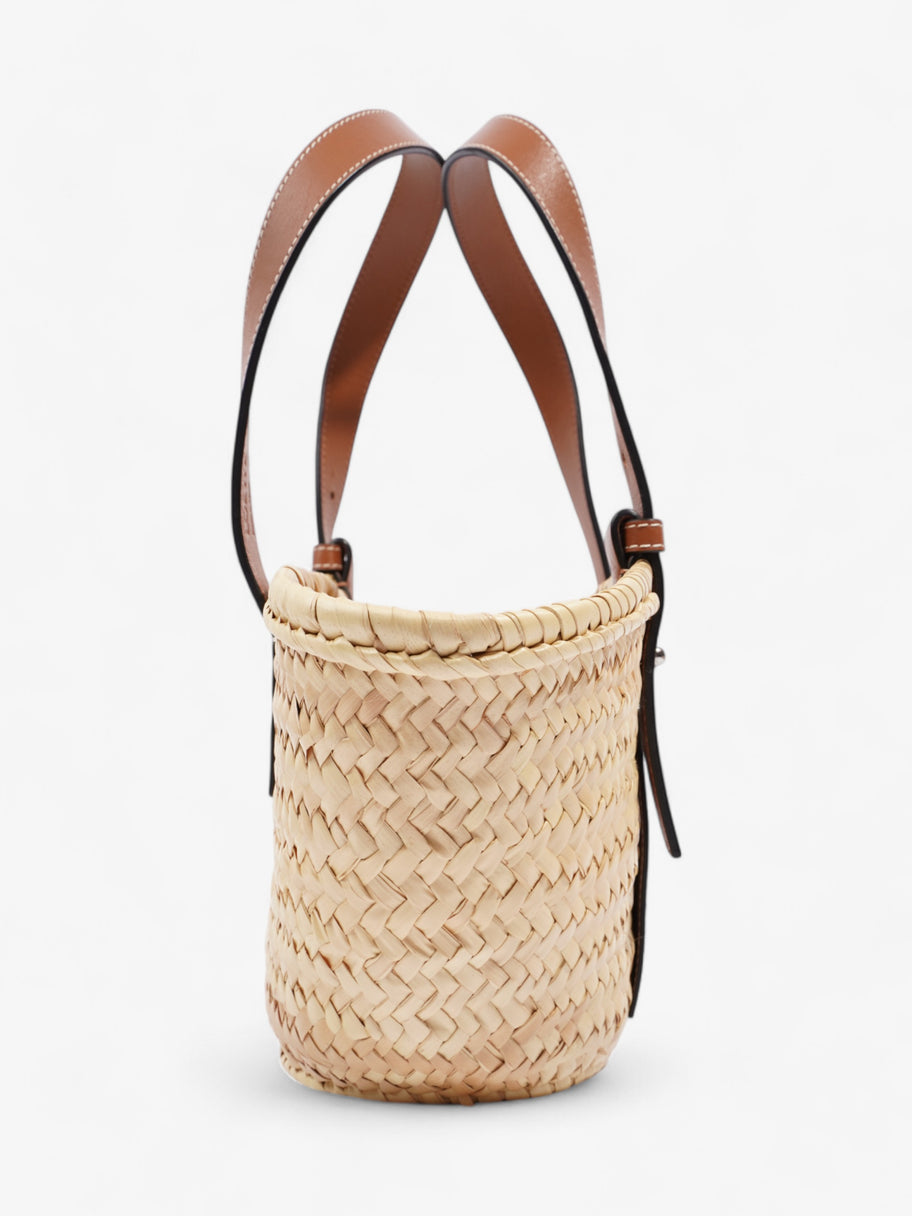 Loewe Basket Bag Natural / Navy Blue Palm Leaves Small Image 5
