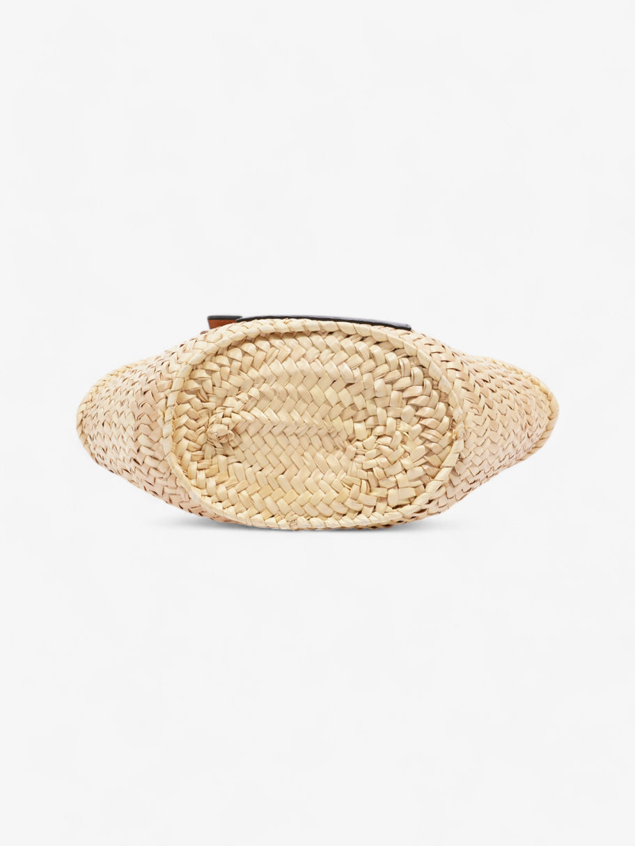 Loewe Basket Bag Natural / Navy Blue Palm Leaves Small Image 6