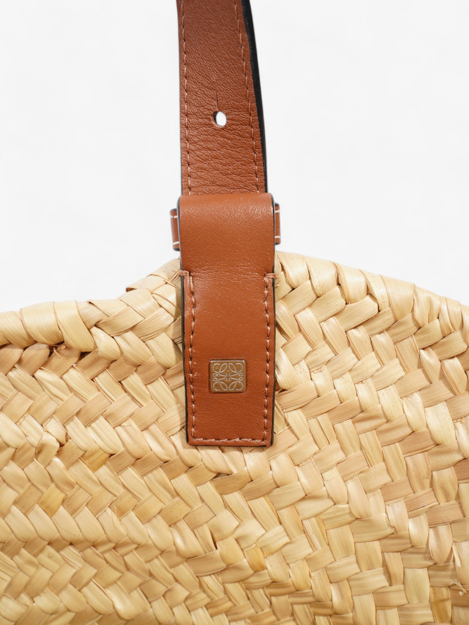 Loewe Basket Bag Natural / Navy Blue Palm Leaves Small Image 7