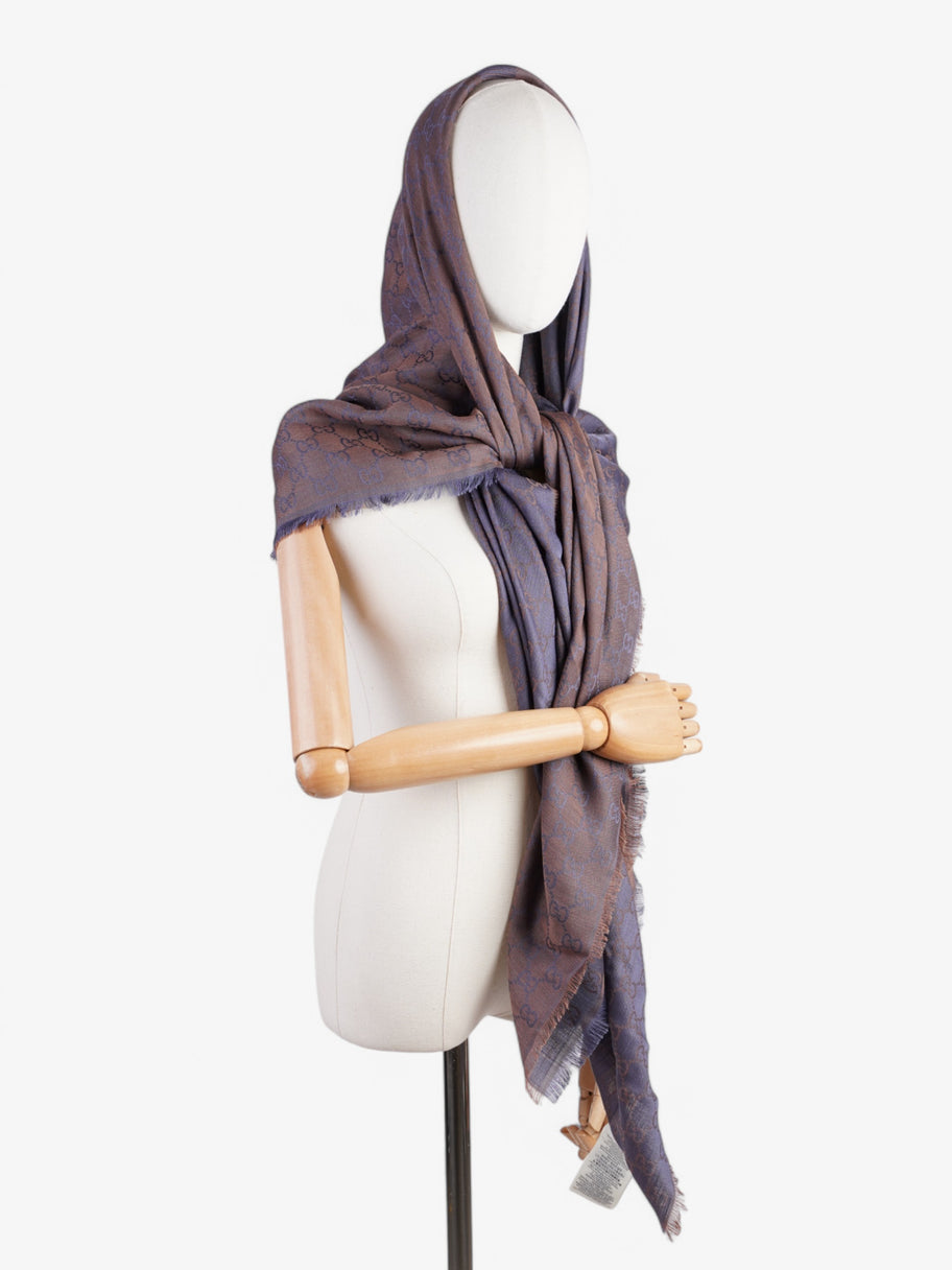 Gucci Shawl Brown / Purple Wool / Silk 140cm x 140cm Image 2
